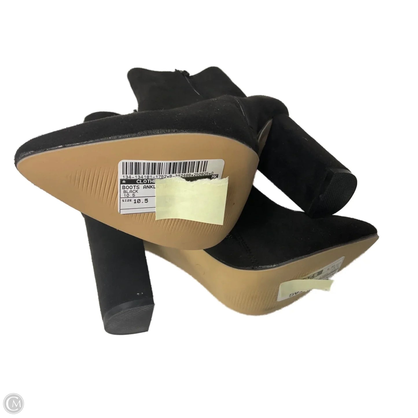 Boots Ankle Heels By Clothes Mentor In Black, Size: 10.5