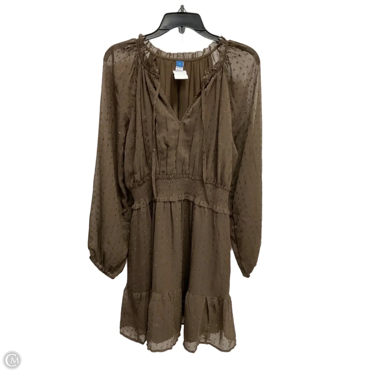 Dress Casual Midi By Old Navy In Brown, Size: L