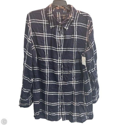 Top Long Sleeve By Talbots In Striped Pattern, Size: 1x