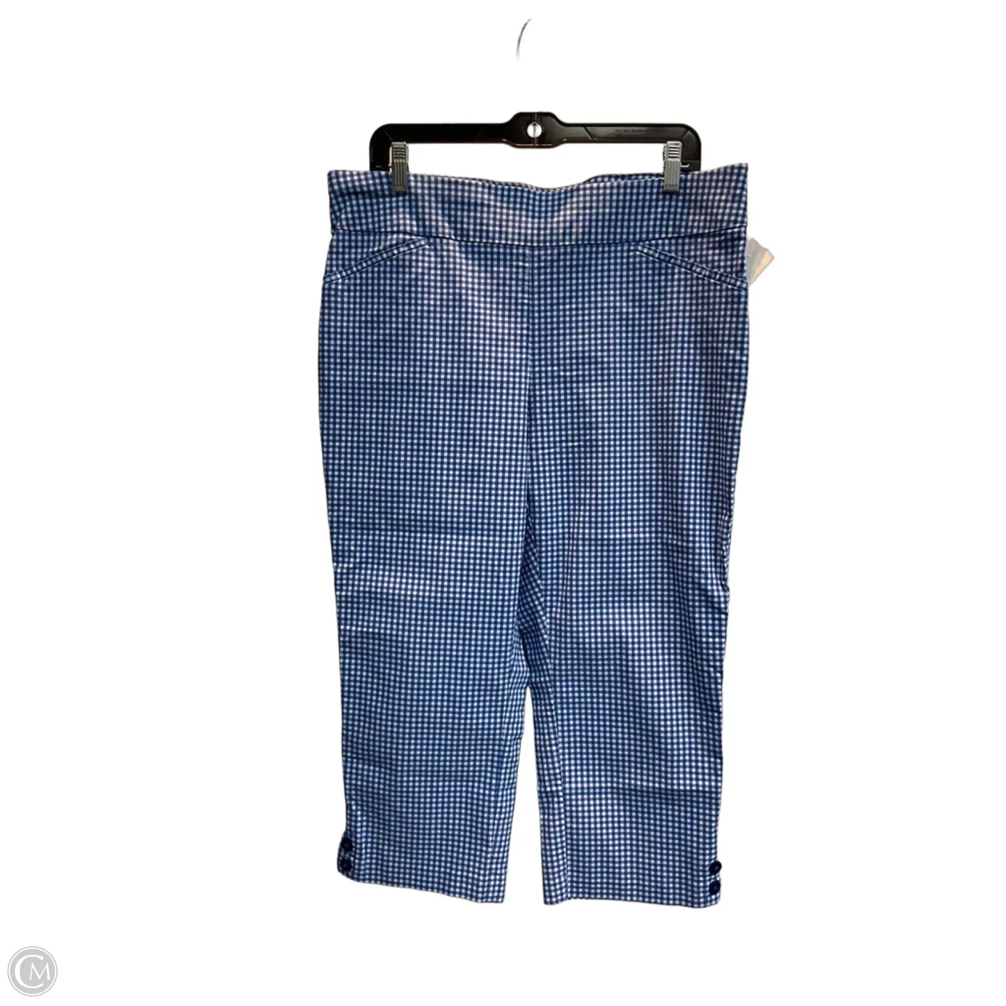 Pants Cropped By Chicos In Checkered Pattern, Size: L