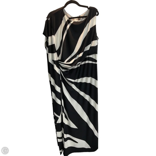 Dress Casual Maxi By Chicos In Black & White, Size: L