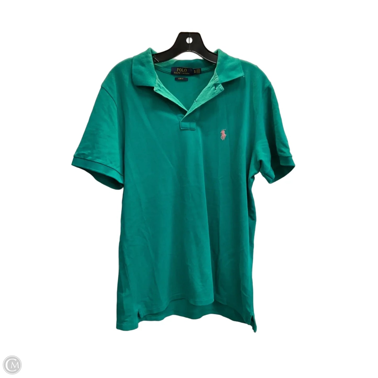 Top Short Sleeve By Polo Ralph Lauren In Aqua, Size: Xl