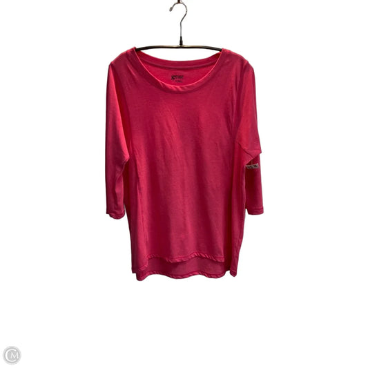 Top 3/4 Sleeve Basic By Clothes Mentor In Pink, Size: L