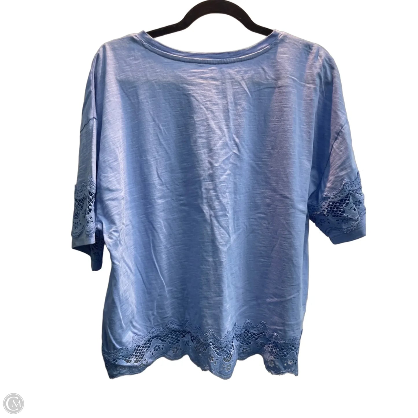 Top Short Sleeve By Lands End In Blue, Size: L