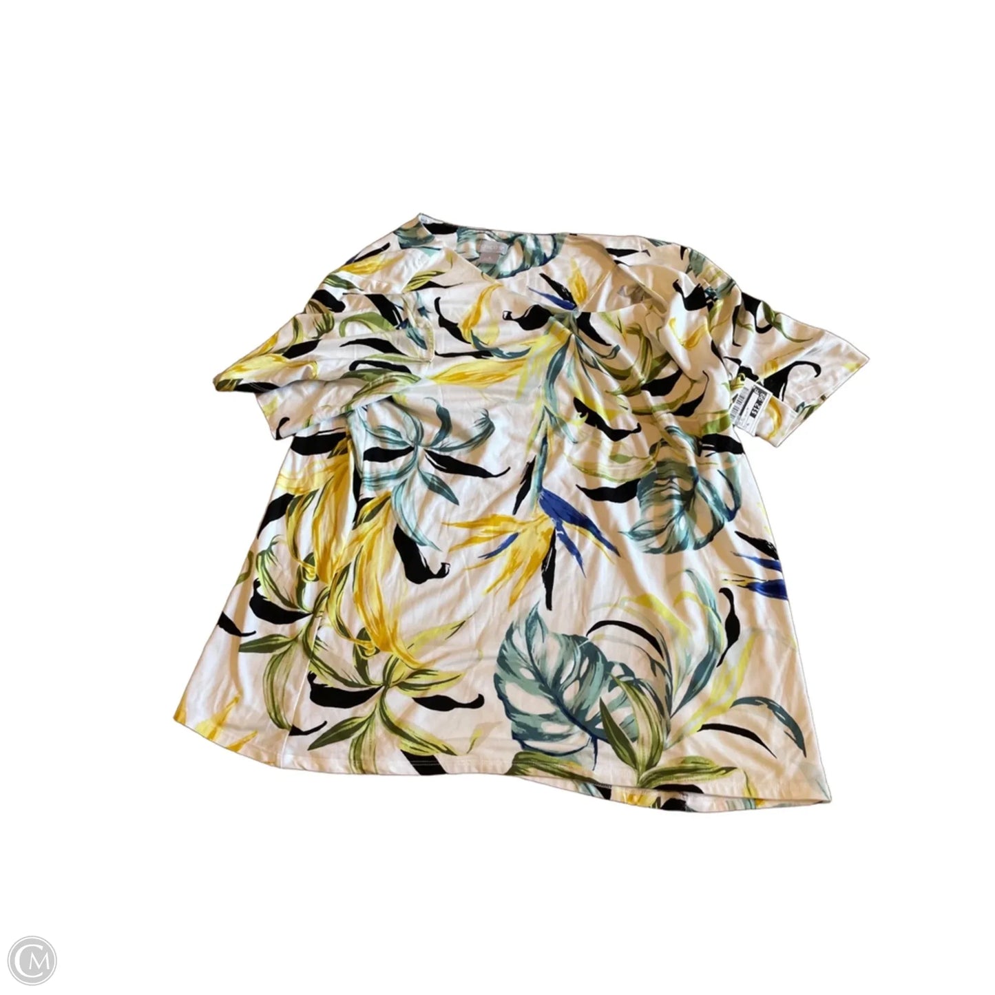 Top Short Sleeve By Chicos In Tropical Print, Size: Xl