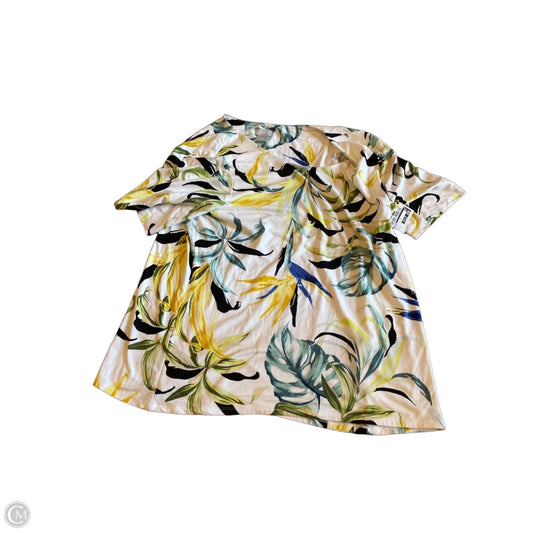Top Short Sleeve By Chicos In Tropical Print, Size: Xl
