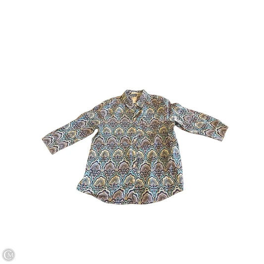 Top 3/4 Sleeve By Chicos In Paisley Print, Size: M