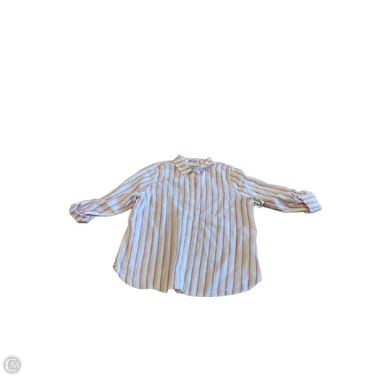 Blouse Long Sleeve By Chicos In Striped Pattern, Size: L