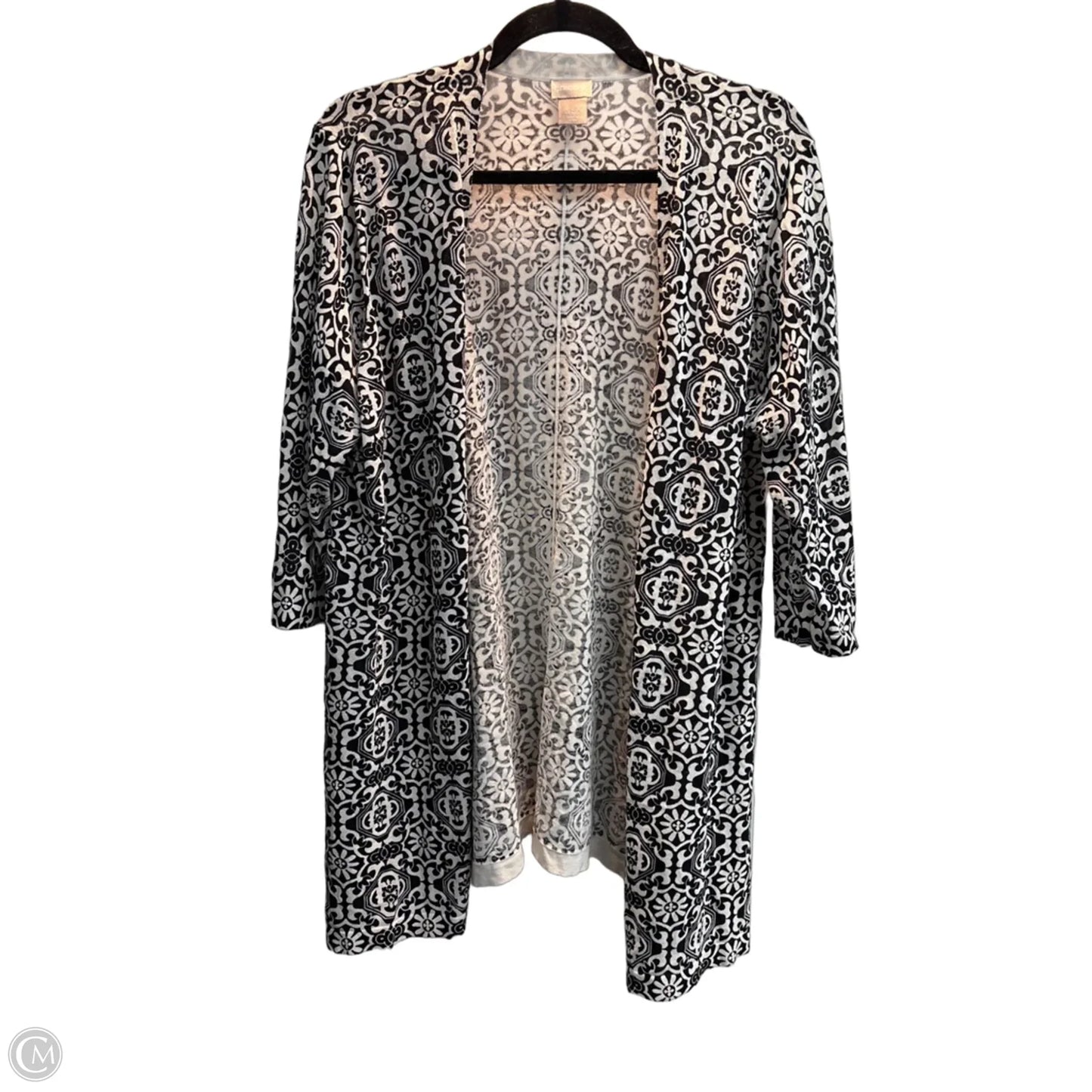 Cardigan By Chicos In Black & White, Size: L