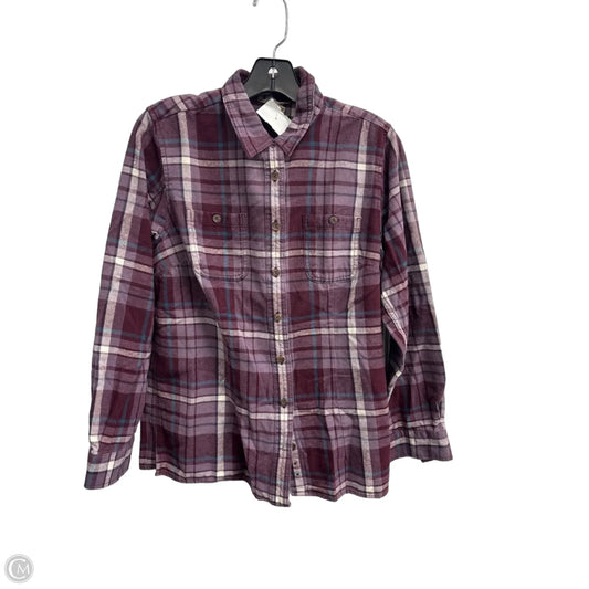 Top Long Sleeve By Duluth Trading In Plaid Pattern, Size: M