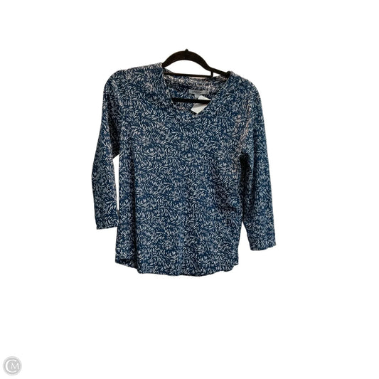 Top Long Sleeve By Chicos In Blue & White, Size: M