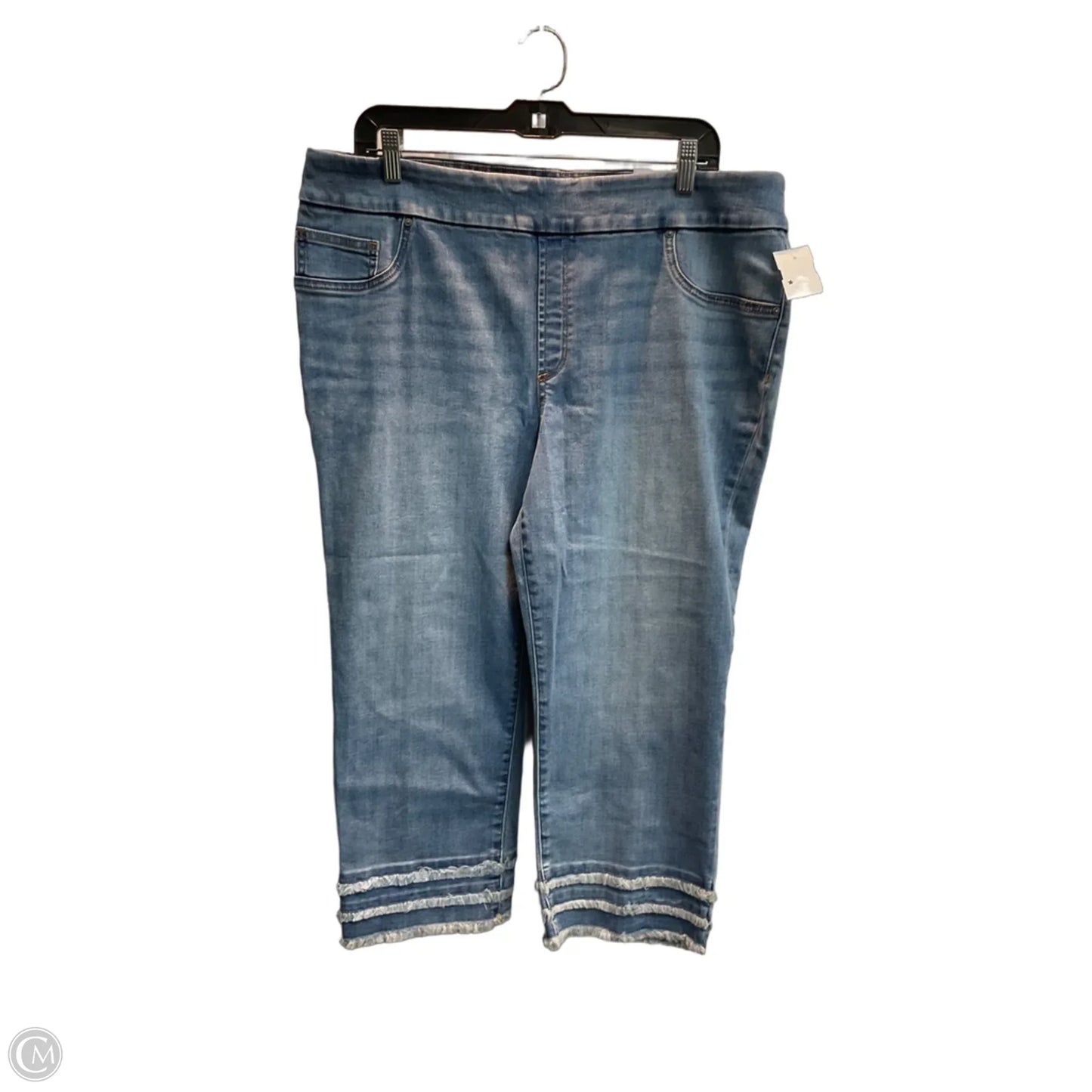 Jeans Cropped By Chicos In Blue Denim, Size: Xl