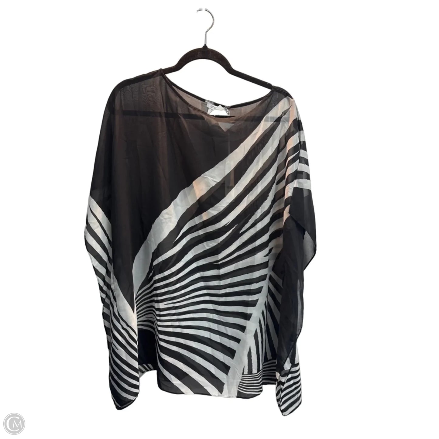 Top Short Sleeve By Chicos In Black & White, Size: M