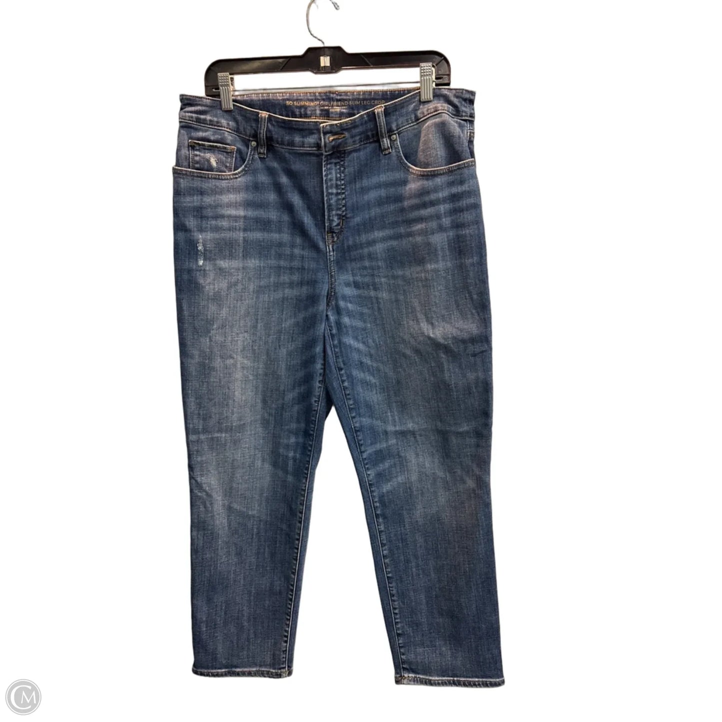 Jeans Straight By Chicos In Blue Denim, Size: L