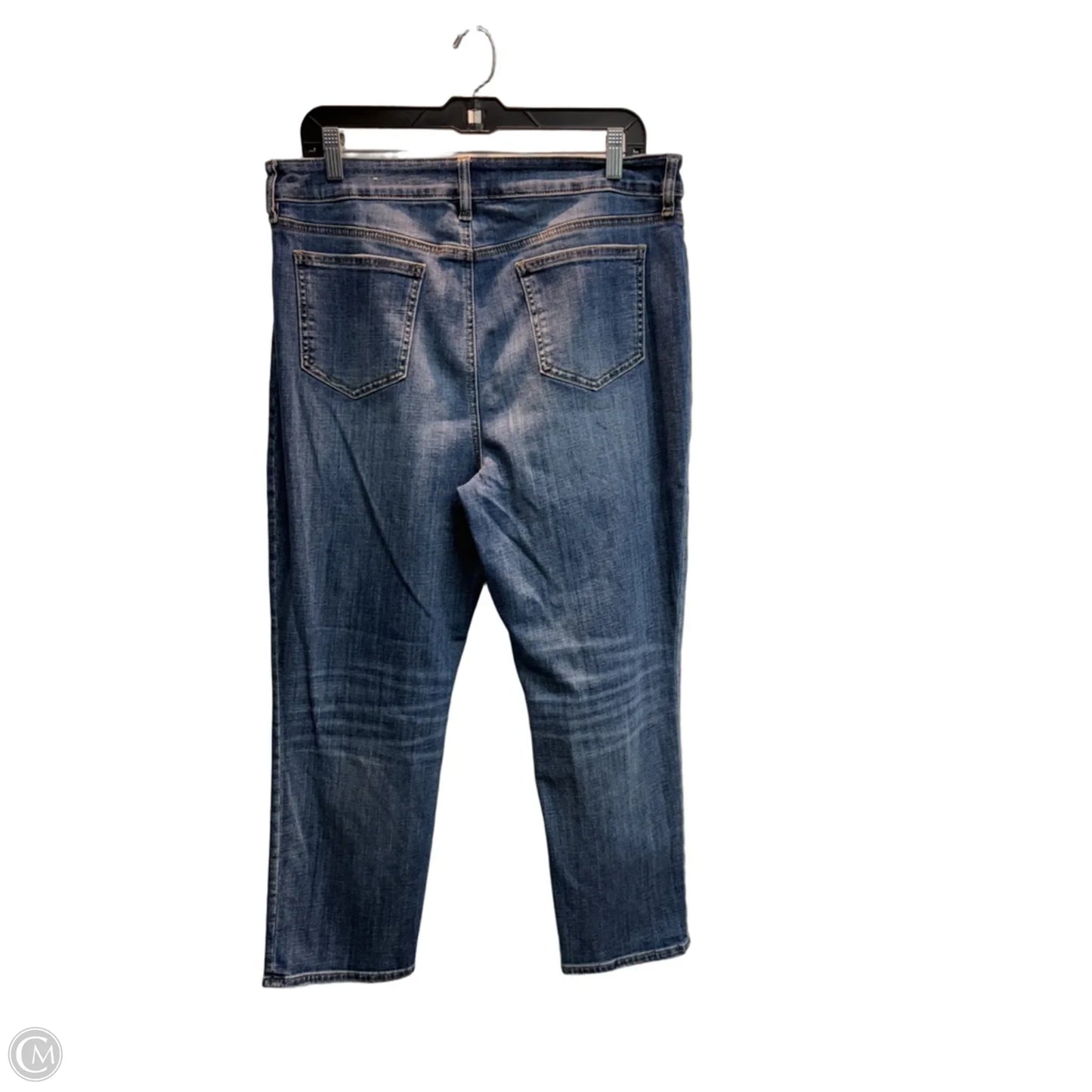 Jeans Straight By Chicos In Blue Denim, Size: L