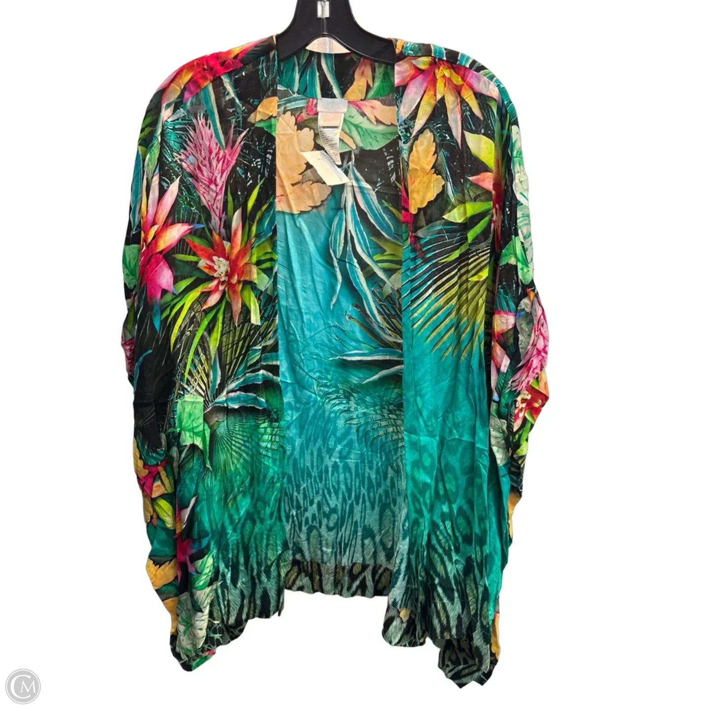 Cardigan By Chicos In Tropical Print, Size: M