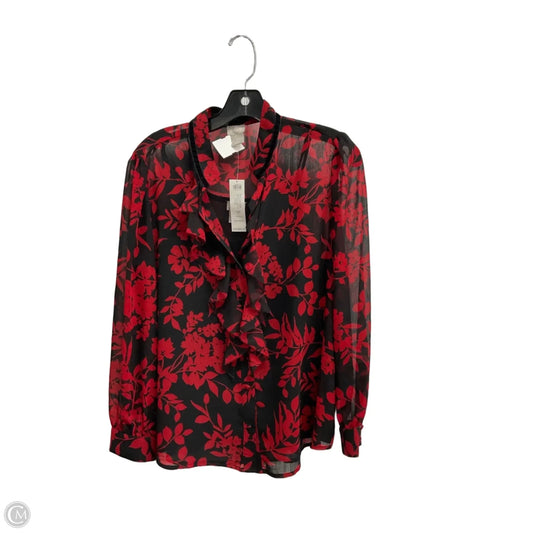 Blouse Long Sleeve By Chicos In Red, Size: S