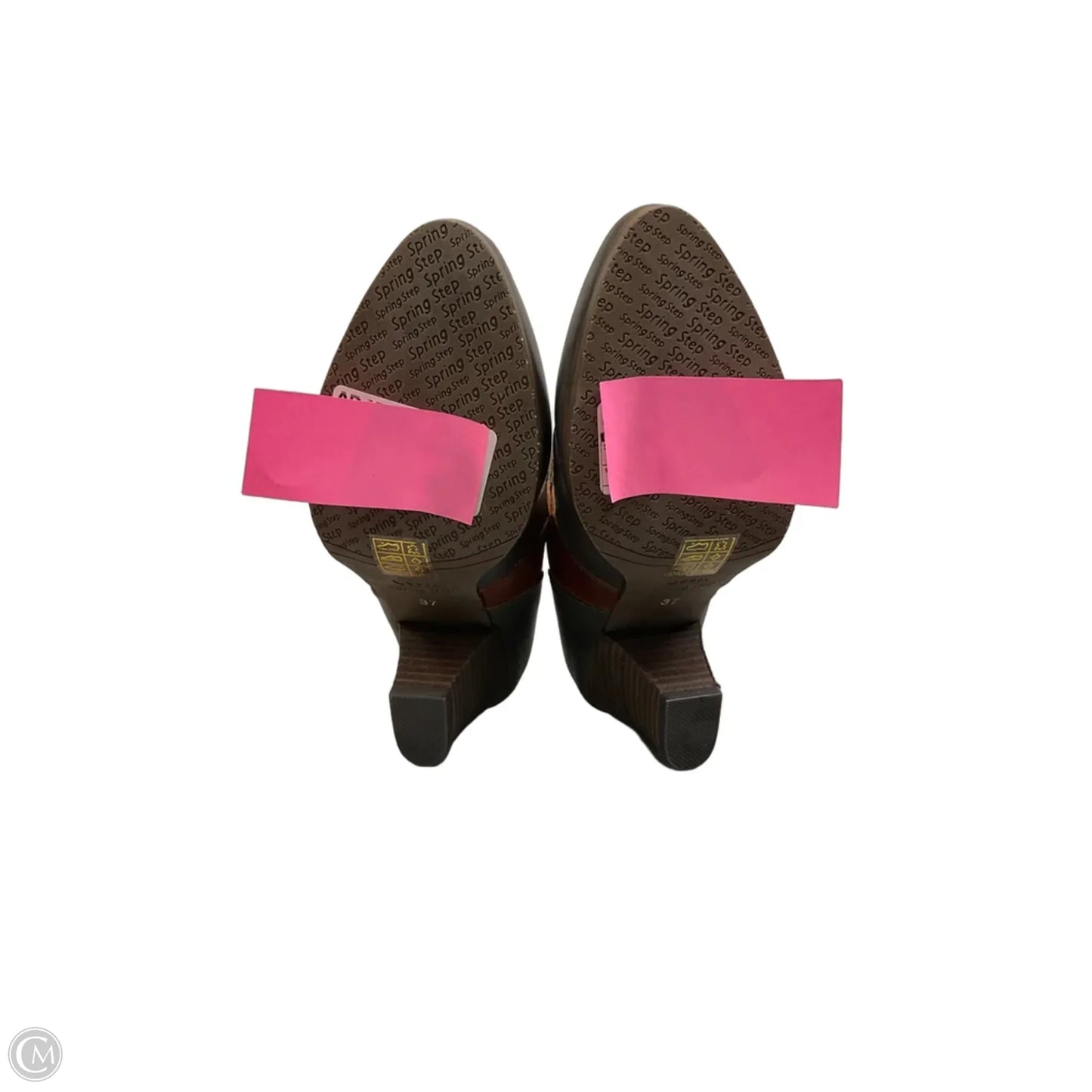 Shoes Heels Block By Spring Step In Red & Tan, Size: 6.5