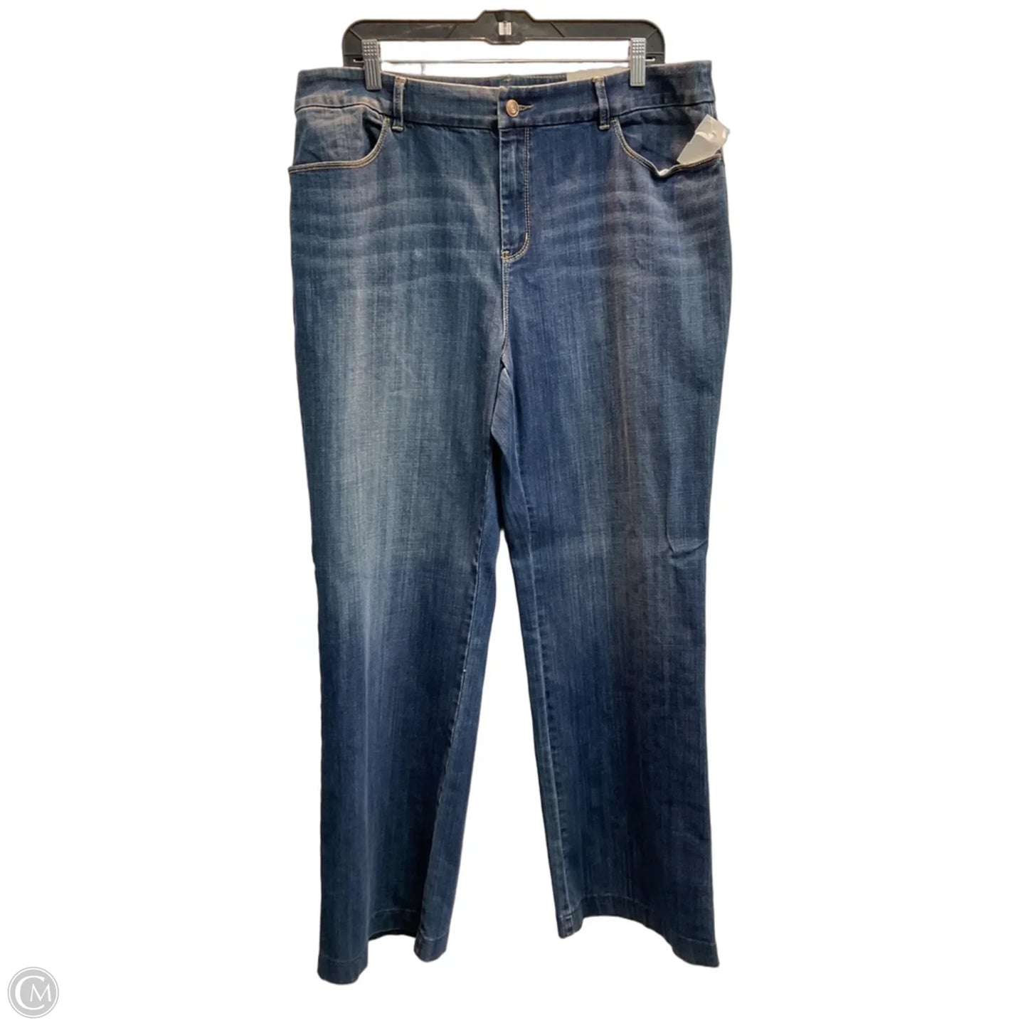Jeans Wide Leg By Chicos In Blue, Size: Xl