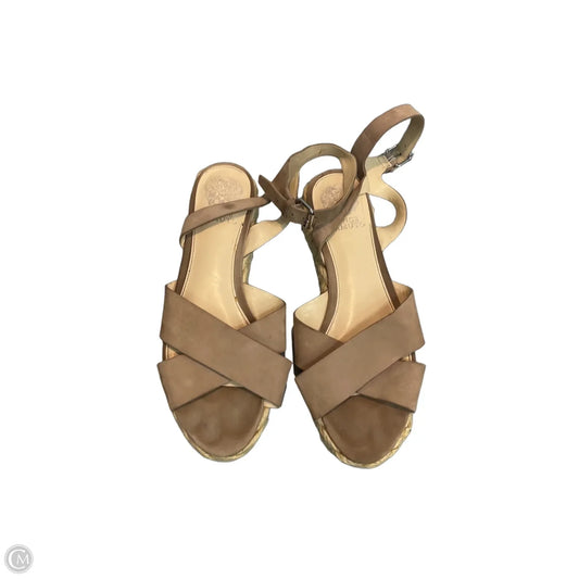 Sandals Heels Platform By Vince Camuto In Tan, Size: 9.5