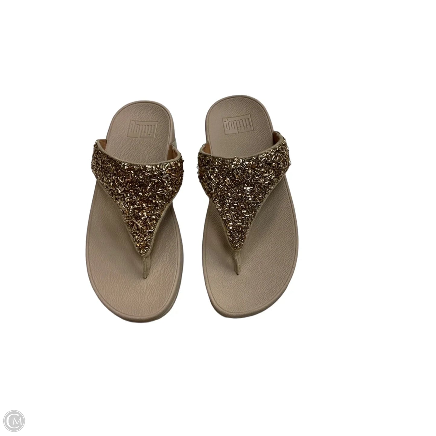 Sandals Flip Flops By Fitflop In Gold, Size: 6