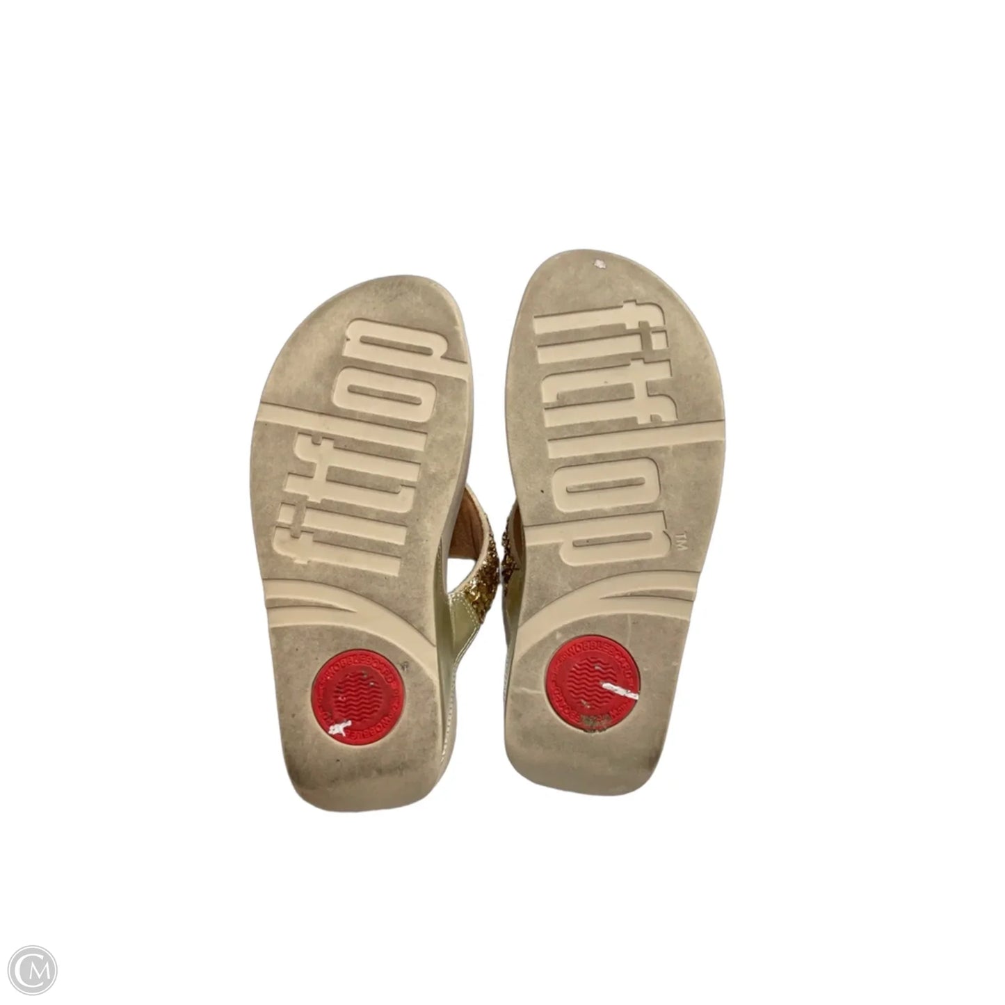 Sandals Flip Flops By Fitflop In Gold, Size: 6