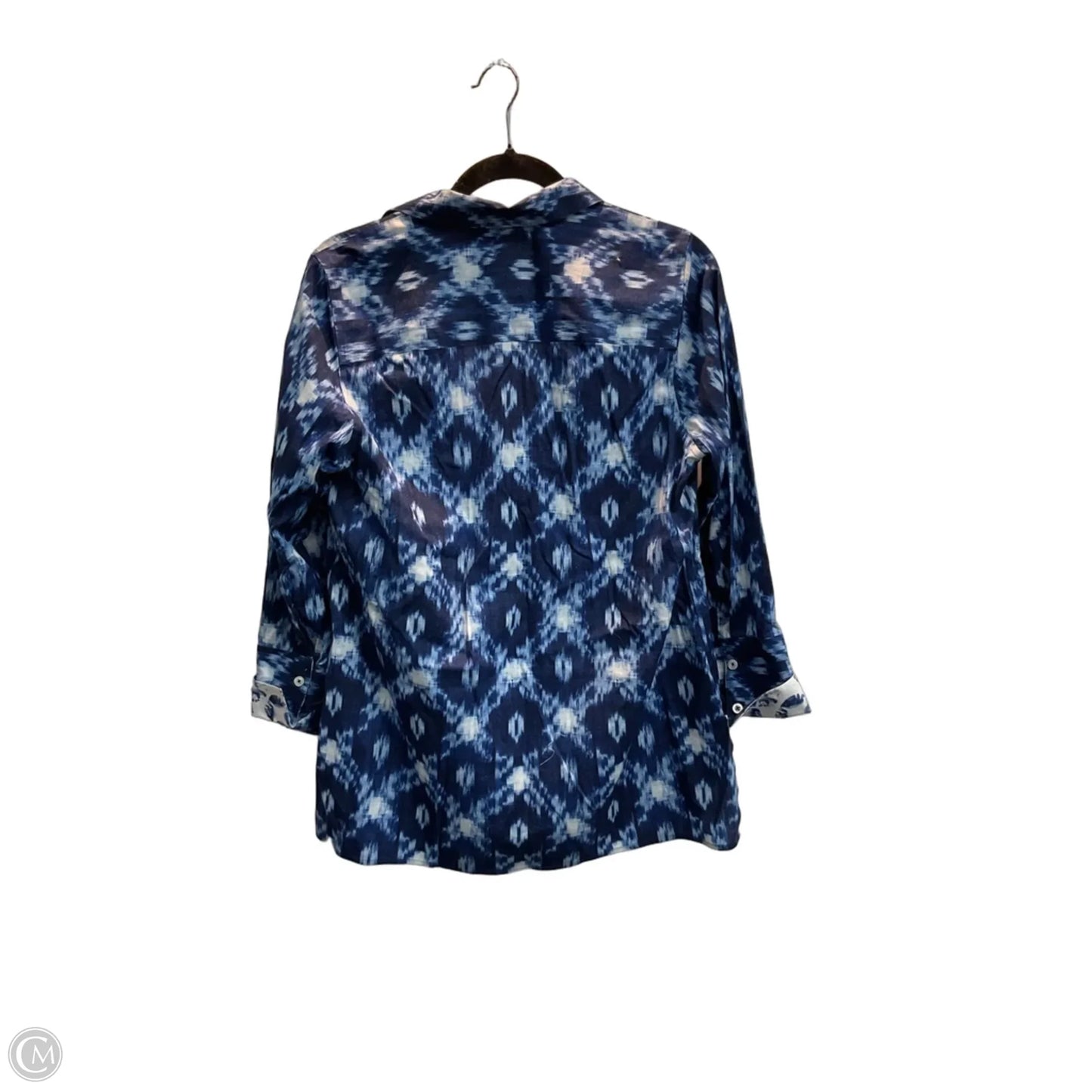 Blouse Long Sleeve By Chicos In Blue, Size: Xs