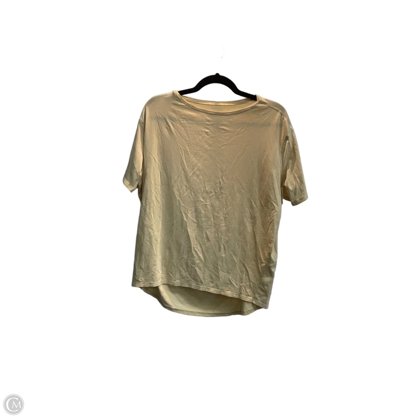 Top Short Sleeve By Lululemon In Tan, Size: L
