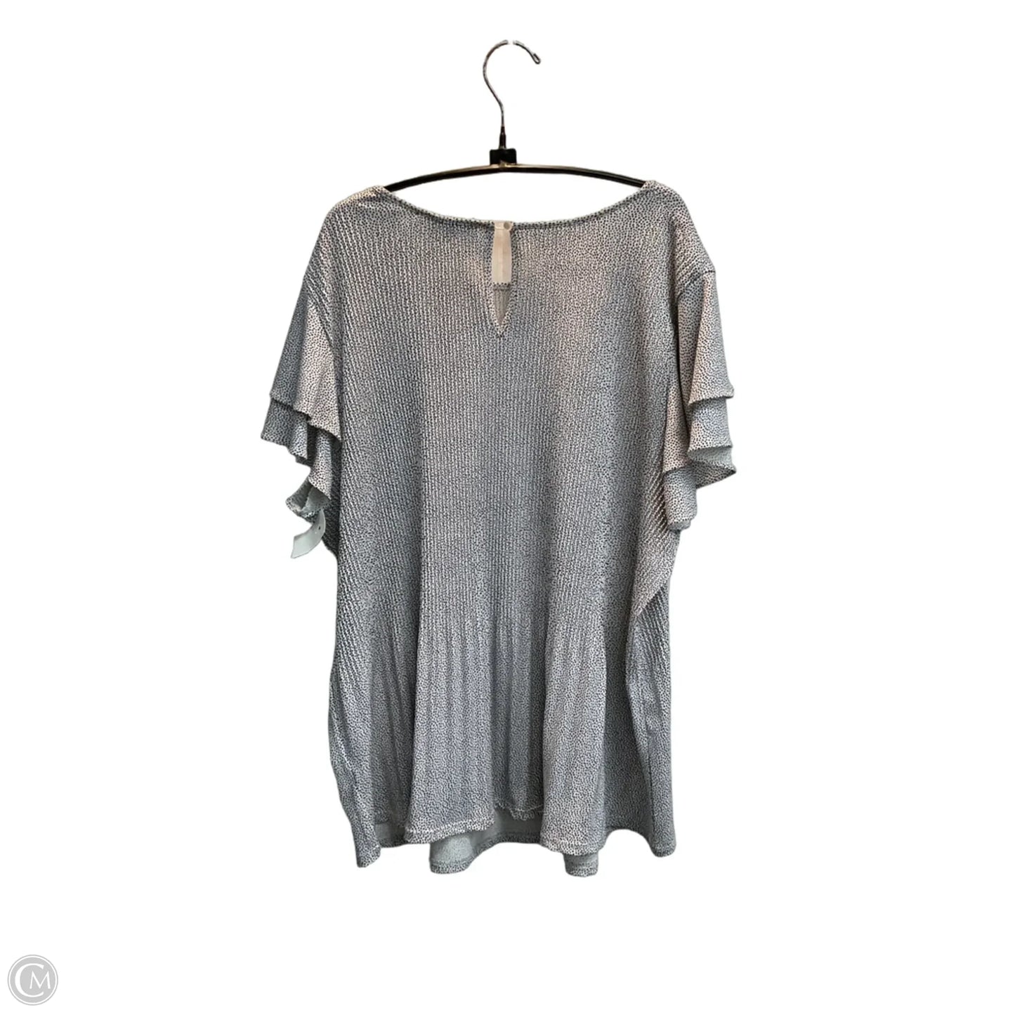 Blouse Short Sleeve By Adrianna Papell In Polkadot Pattern, Size: 1x