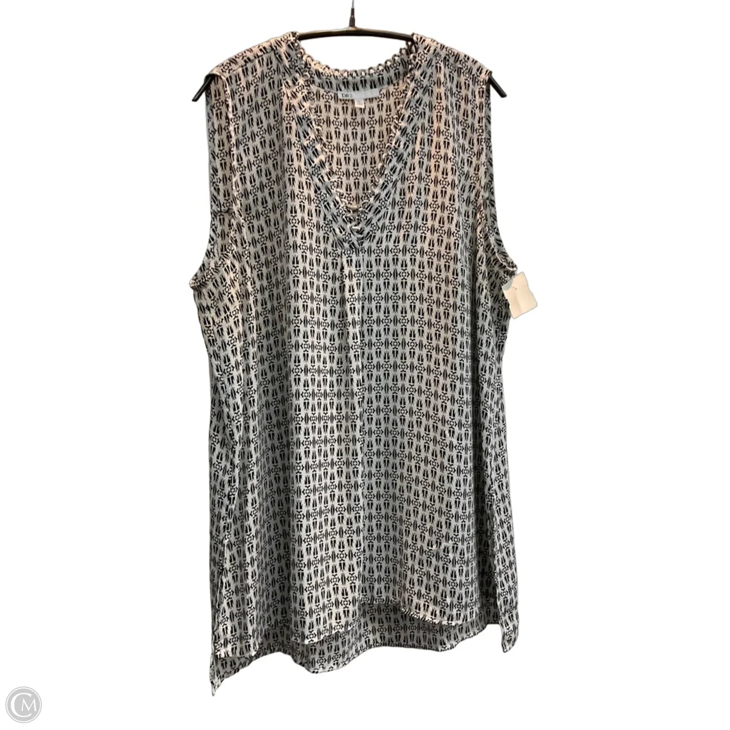 Top Sleeveless By Dr2 In Black & Cream, Size: Xl