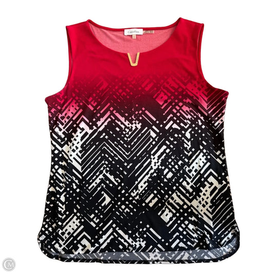Top Sleeveless By Calvin Klein In Red, Size: L