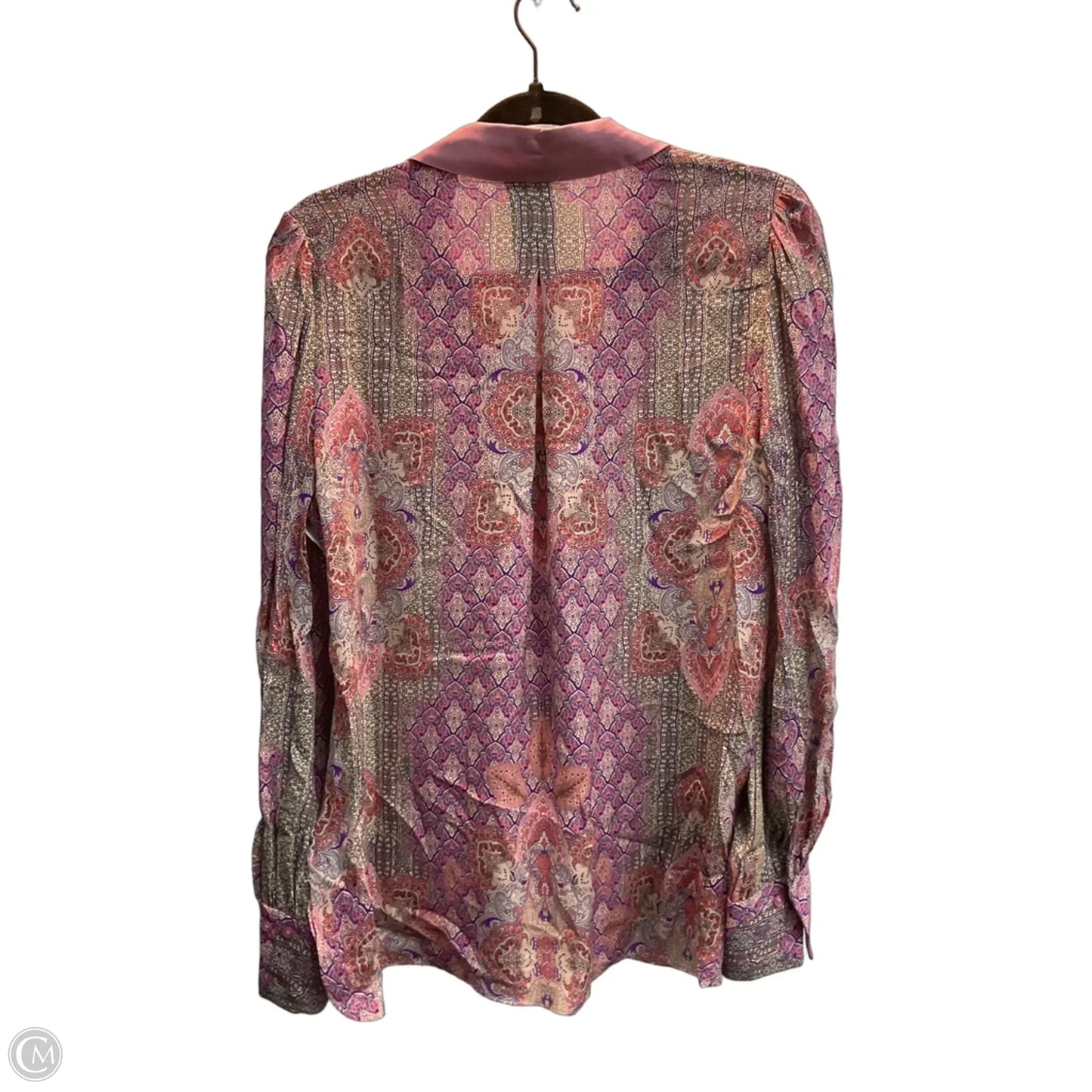 Blouse Long Sleeve By Elie Tahari In Paisley Print, Size: L