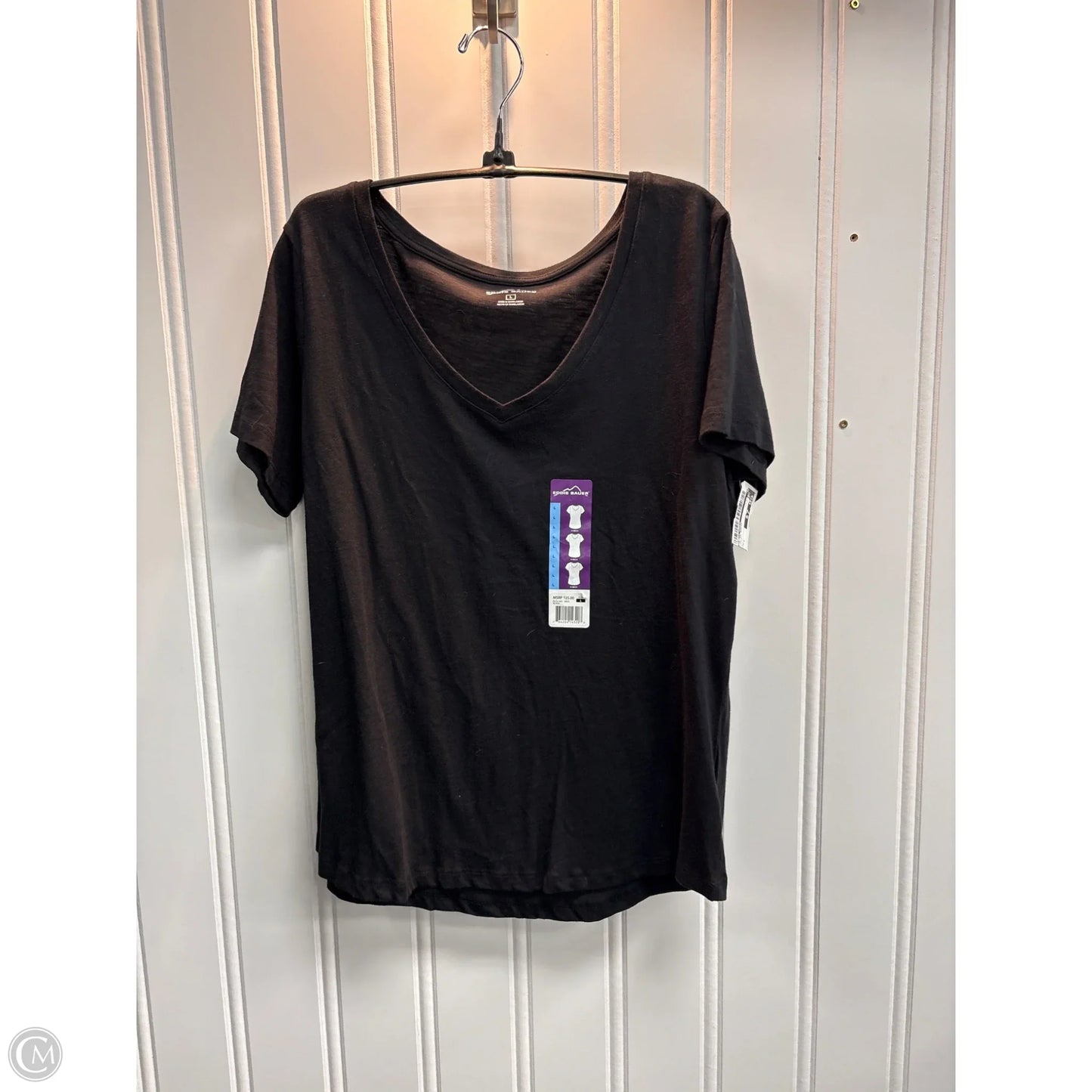 Top Short Sleeve Basic By Eddie Bauer In Black, Size: L