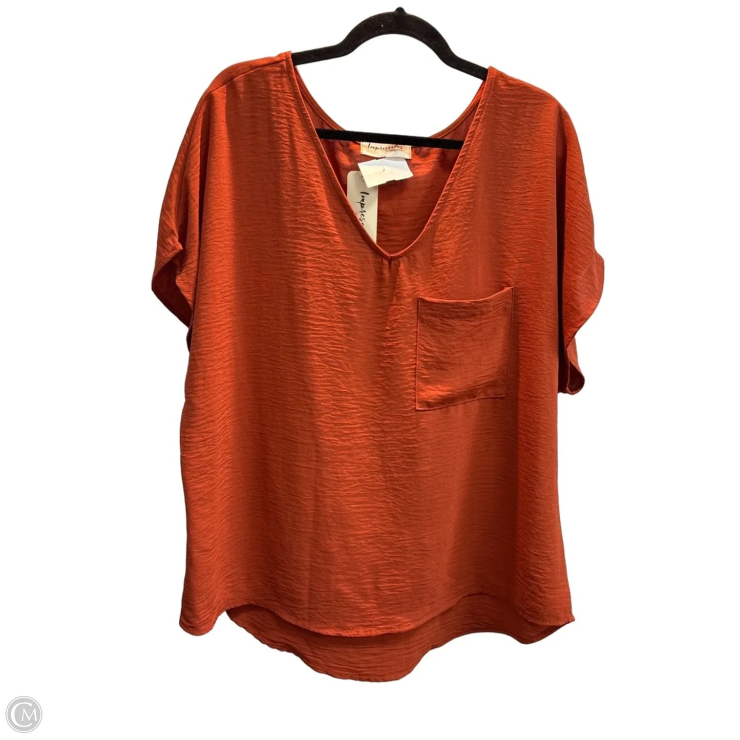 Top Short Sleeve By Impressions In Orange, Size: Xl