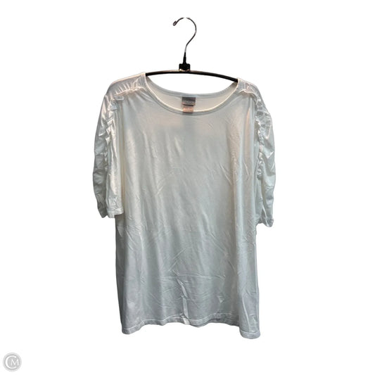 Top Short Sleeve By Chicos In White, Size: Xl