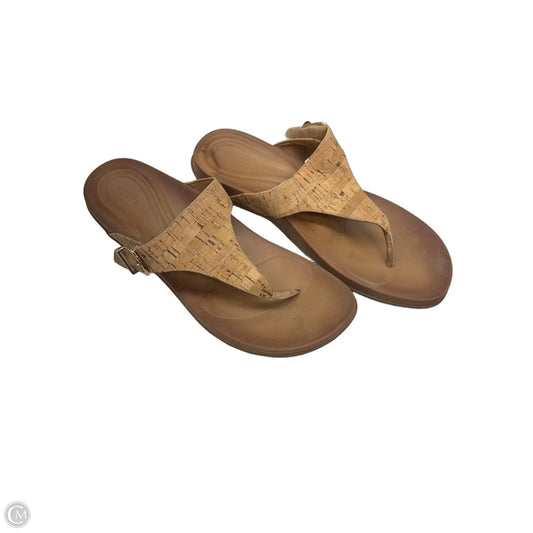 Sandals Flip Flops By Aetrex In Tan, Size: 10