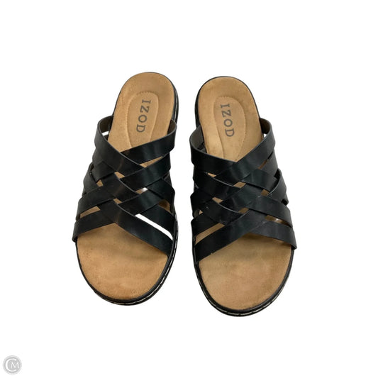 Sandals Flats By Izod In Black, Size: 6