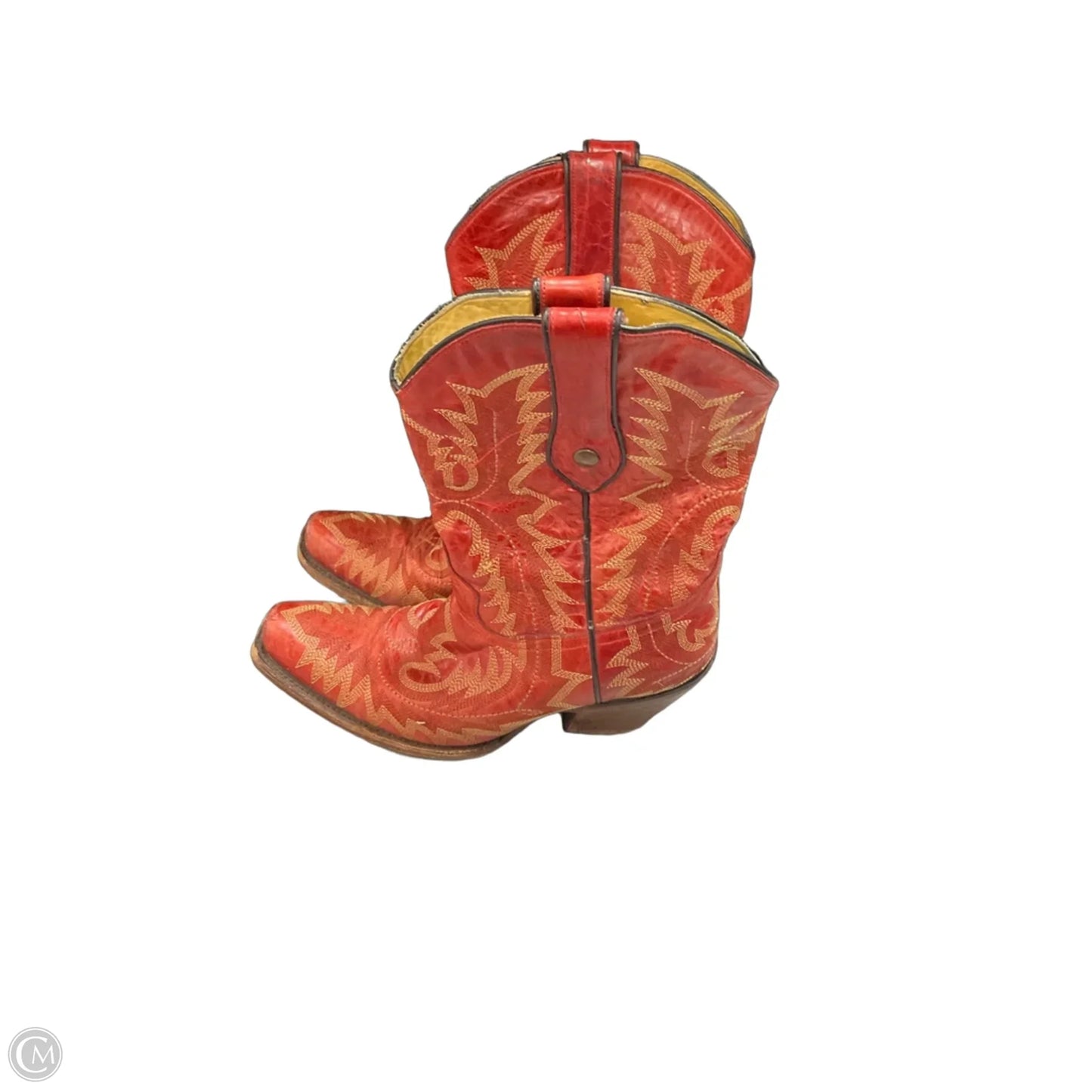 Boots Ankle Flats By Corral In Red, Size: 7
