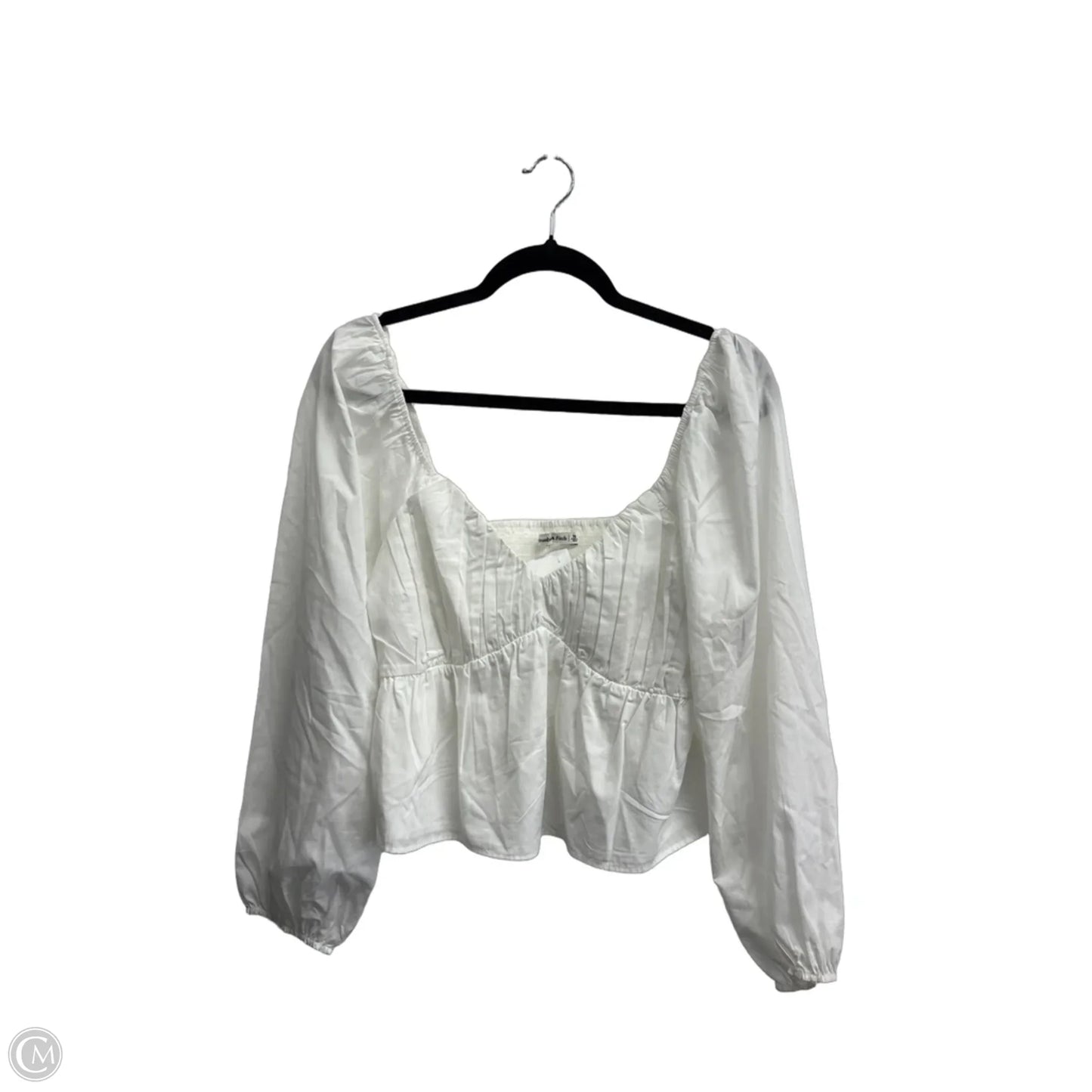 Blouse Long Sleeve By Abercrombie And Fitch In White, Size: M