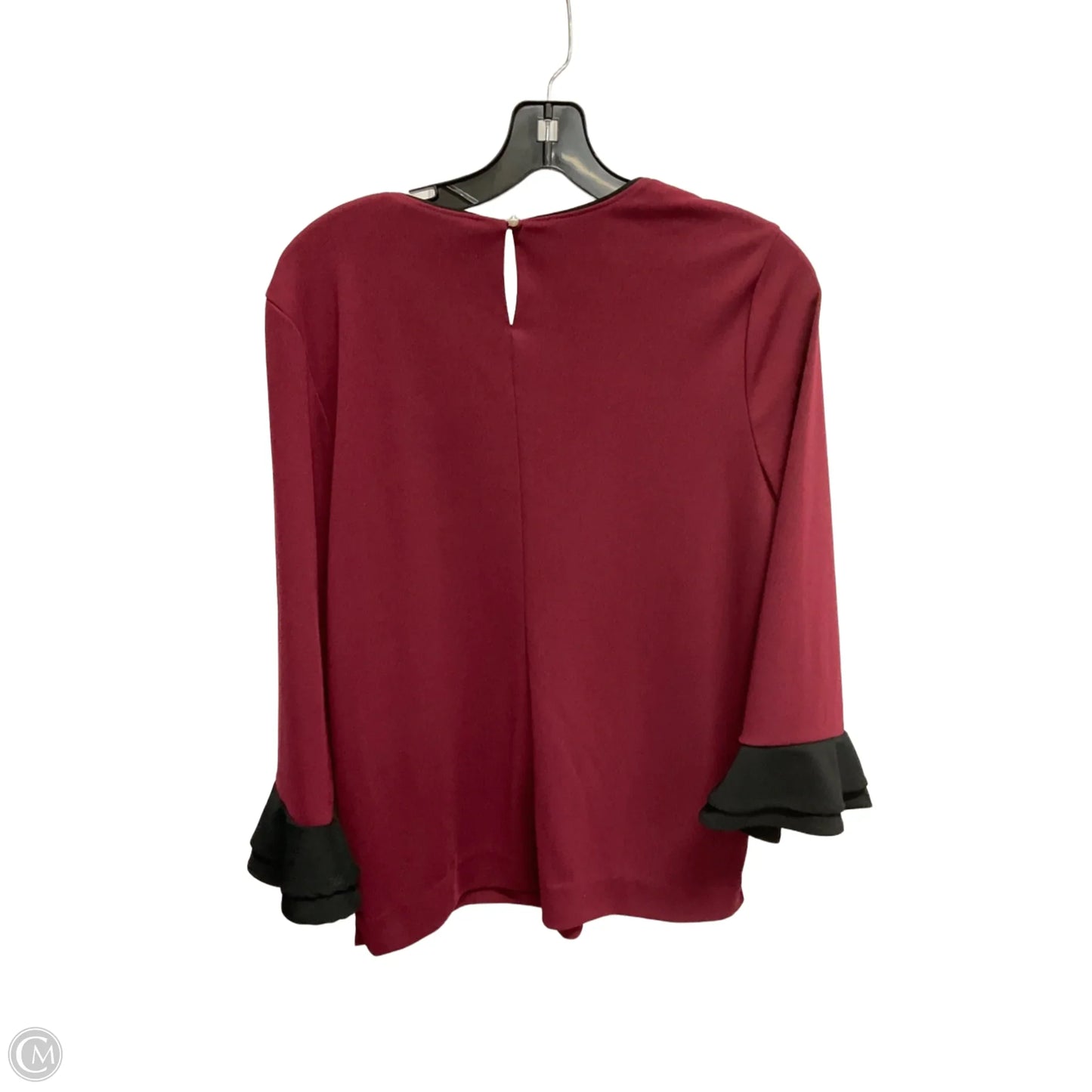 Top Long Sleeve By Karl Lagerfeld In Maroon, Size: S