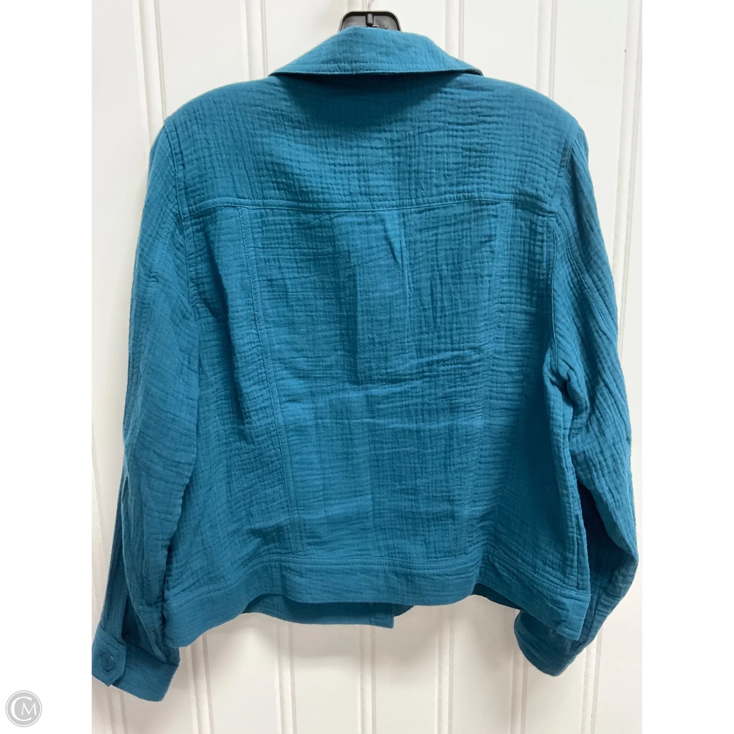 Jacket Shirt By Isaac Mizrahi Live Qvc In Teal, Size: S