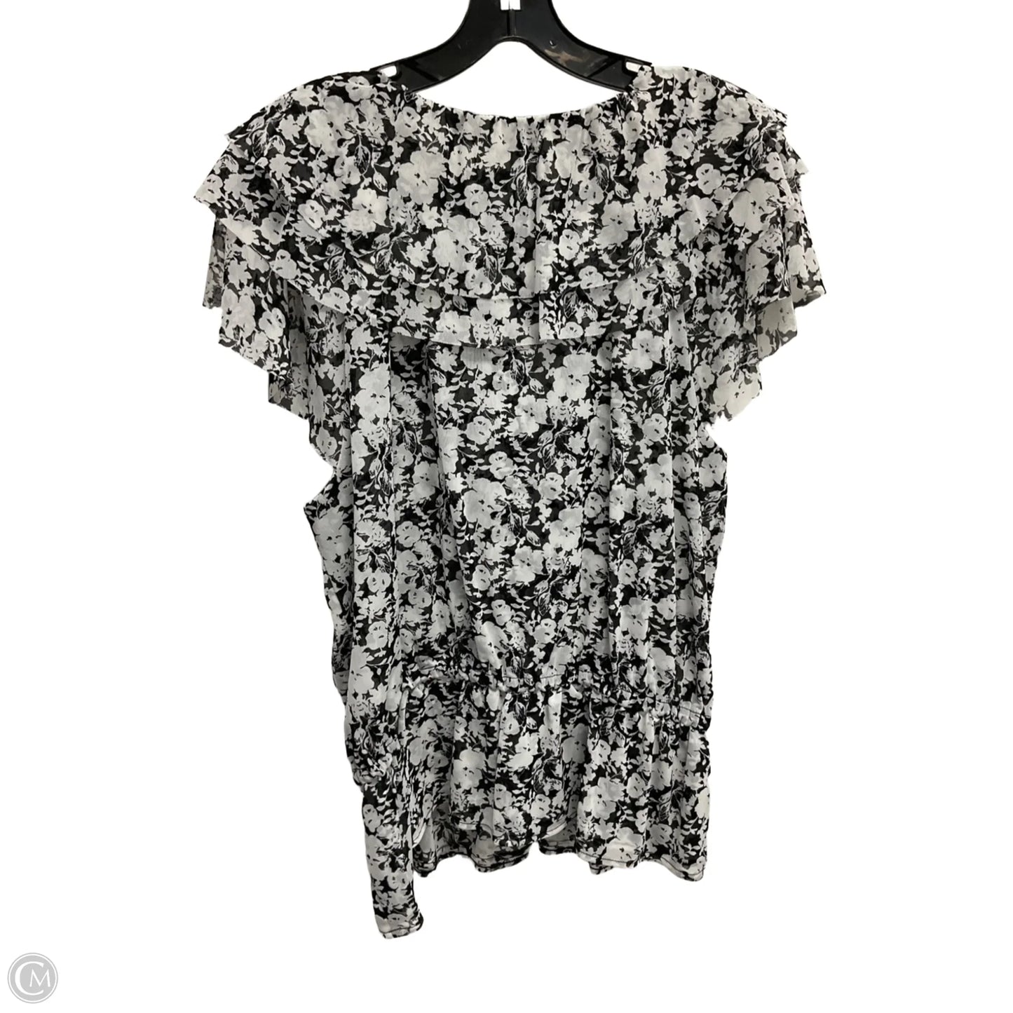 Top Short Sleeve By White House Black Market In Floral Print, Size: Xl