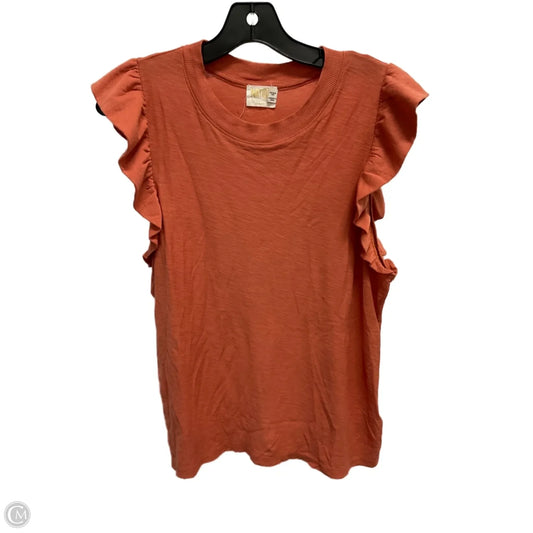 Top Short Sleeve By Nation In Orange, Size: L