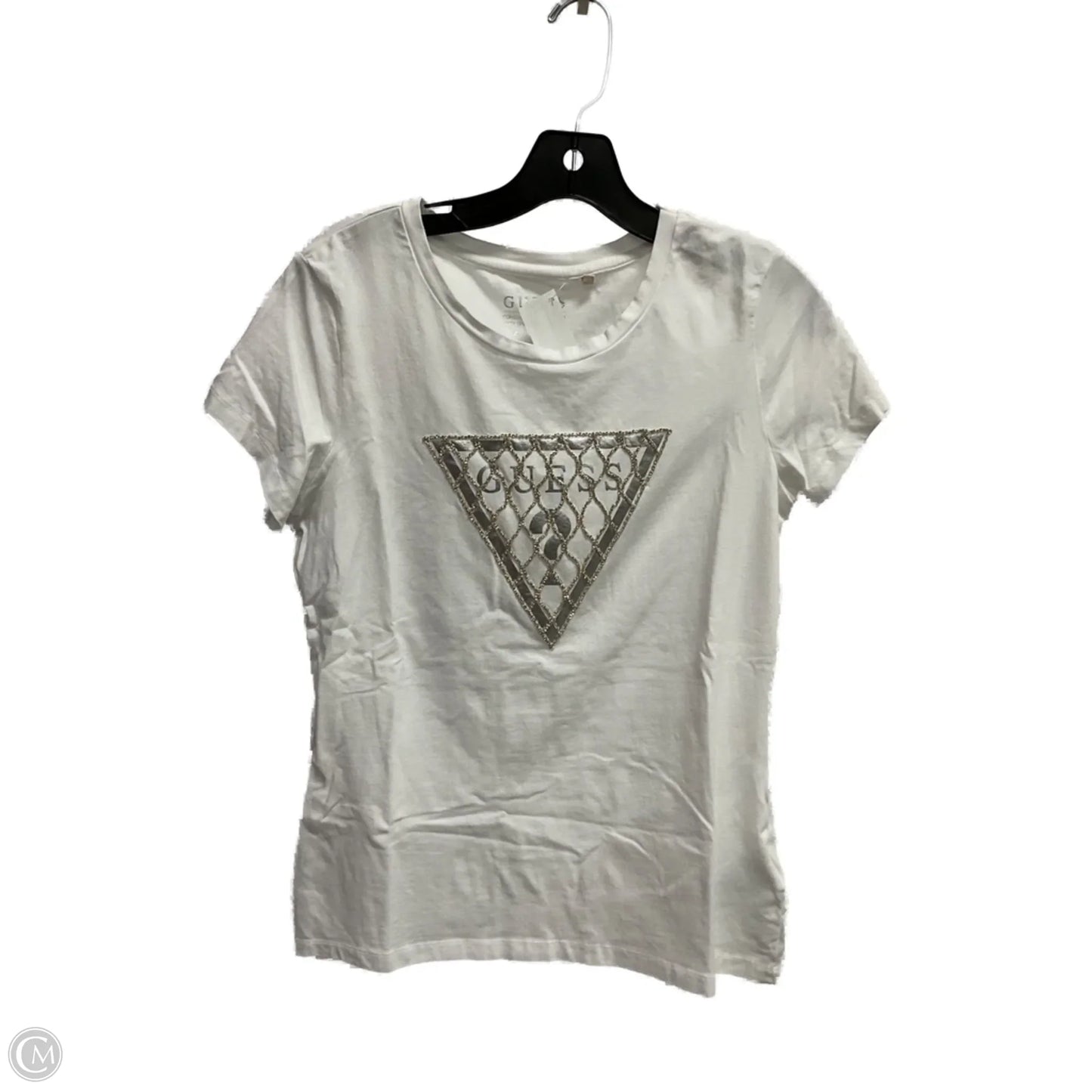 Top Short Sleeve Basic By Guess In White, Size: Xl