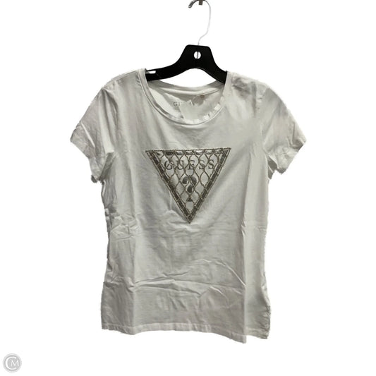Top Short Sleeve Basic By Guess In White, Size: Xl