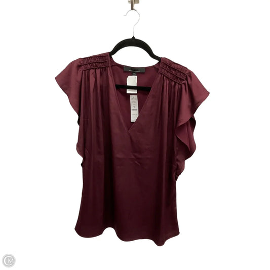 Top Short Sleeve By White House Black Market In Maroon, Size: M