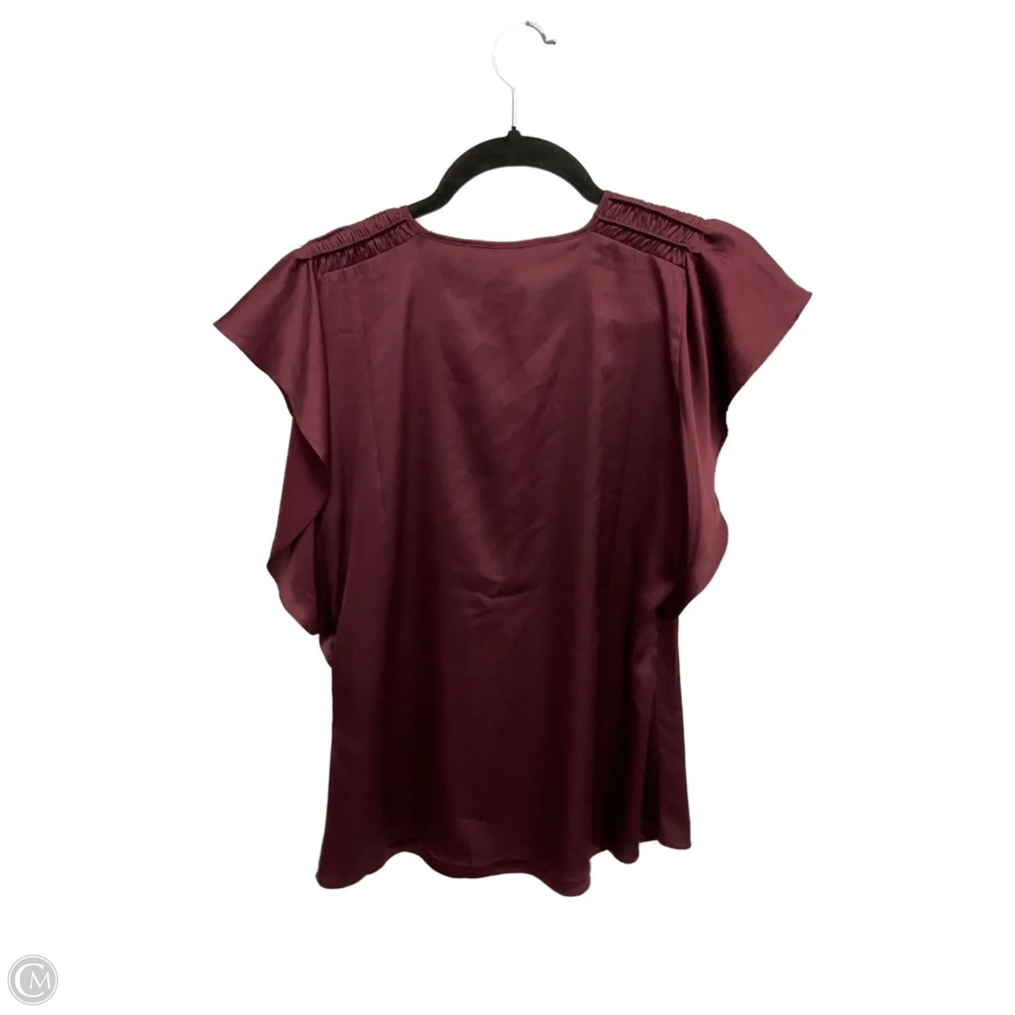 Top Short Sleeve By White House Black Market In Maroon, Size: M