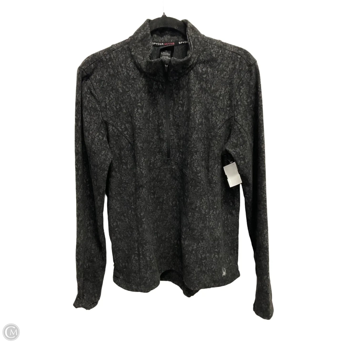 Athletic Top Long Sleeve Crewneck By Spyder In Black, Size: L