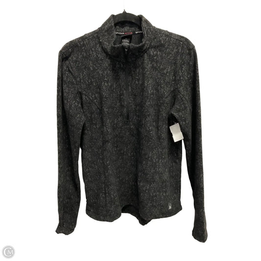 Athletic Top Long Sleeve Crewneck By Spyder In Black, Size: L