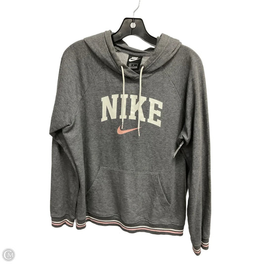 Sweatshirt Hoodie By Nike In Grey, Size: M